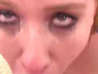 Slim teen Kierra Wilde POV deepthroat blowjob and cum swallow