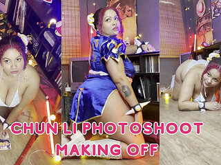 Chubby Girl Chun-li Photoshoot Making of Thick Curves Cosplay Behind Scenes