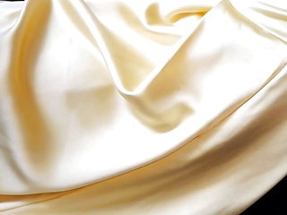 Satin Silk Gold Dress Masturbation Cum
