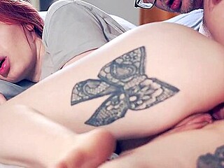 Sexy Busty Redhead Stepmother Shares Bed Gets Fucked Hard