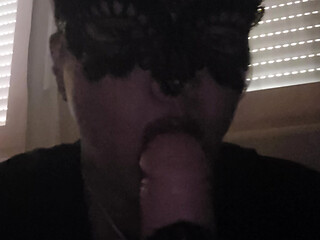 sucking a dildo