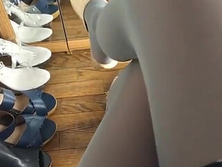 Crossdresser Grey Pantyhose