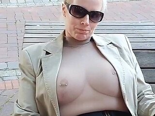 Evening Walk Showing off My Pussy and Fingering Myself