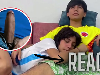 React: I fuck with my stepbrother while he watches the match