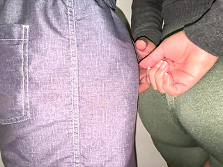 She Accidentally Touches a Stranger's Big Dick in the Queue