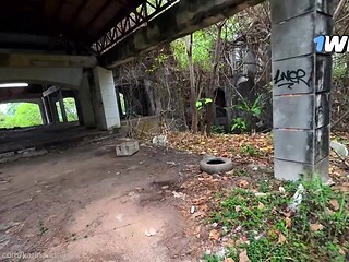 Abandoned place POV: Schoolgirl gets big cock