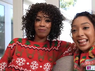 Misty Stone and Sarah Lace in Alex Jetts Family Holiday Session