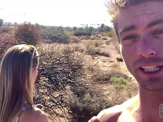 Fucking in the Sand Dunes after a blowjob in the car
