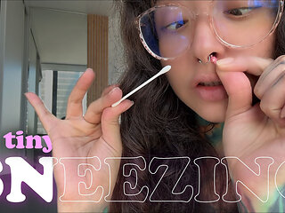 The Disgusting Giantess Shoves You up Her Nose and Sneezes