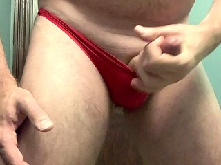 Man in panties, milked, lockers