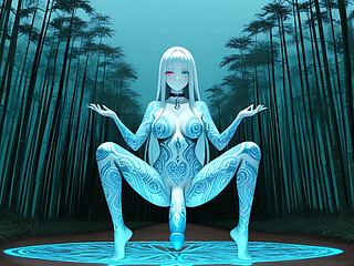 Futanari Delivers Intense Pile Driver to Beautiful Woman in Bamboo Forest