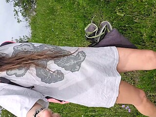 Very Hairy and Totally Naked Wife Shows Off Her Perfect Ass in Nature Selfie