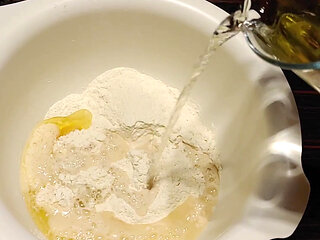 Fag slave cooks pancakes with own piss and eats them