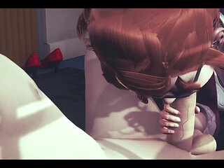 Hentai Uncensored - Claudia Blowjob and Handjob - Japanese Asian Manga Anime Game Porn