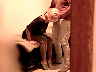 Hot Wife in Yoga Pants Sucks Her Husband's Friend and Gets Fucked in the Spare Room