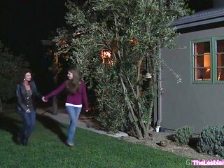 Teenage stunner doing it at home with her gigantic melon sapphic sugarmom