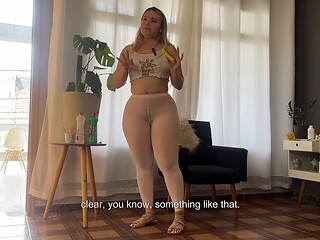 Tight leggings, hairy pussy, gostosa de legging