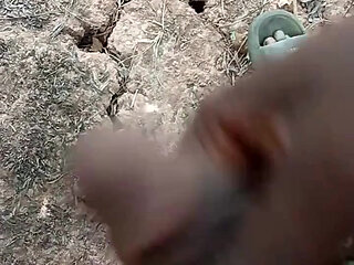 African Boy Masturbating Inside the Bush