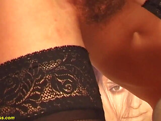 Teen shaved and deep anal fucked by hairdresser