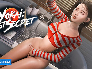 Yokai: Lust Secret Gameplay Part 1 - Airi Caught Fingering Herself in the Bathroom