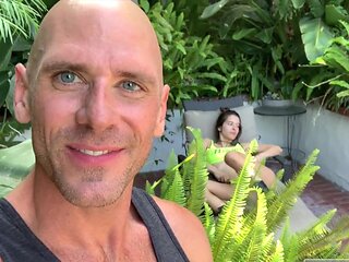 Outdoor dicking in the backyard with hot brunette Abbie Maley