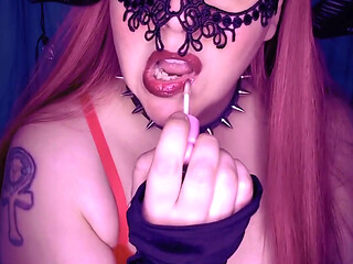 Demonic Lipstick Tit Flash