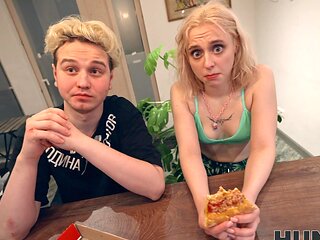 A beautiful blonde woman Molly Cute fucks with a guy in front of her husband