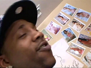 Huge black cock and black hand in sexy blonde girl pussy