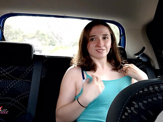 My Taxi Trip Flashing My Boobs and Touching Myself