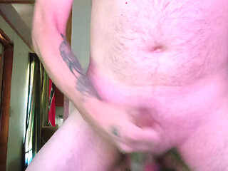Banging my balls till I cum.