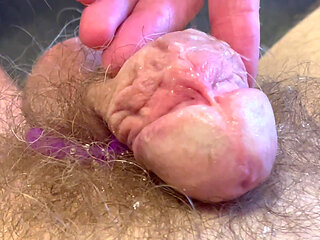 POV closeup footjob out of chastity