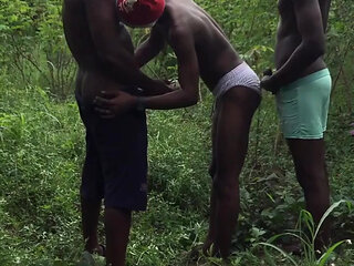 Outdoor Christmas Sex Threesome