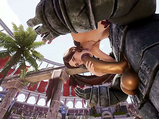 Lara Croft will deep throat an ancient statue 3D Hentai