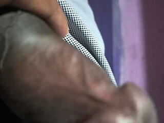 Horny Guy in Sweatpants Masturbates his Big Cock until Moaning Cumshot