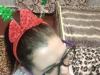 Snow Girl with Glasses