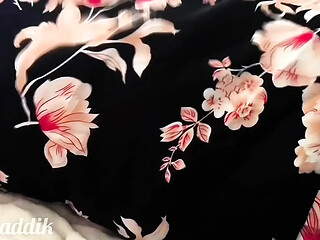 Desi Aunty No panty on bed with beautiful dress . Desi village