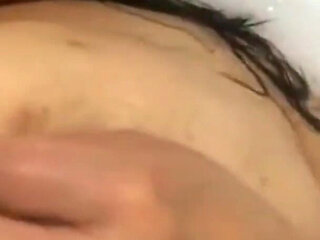 WildEnglishBBW in bath squeezing boobs rubbing my haiy pussy
