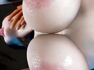 3D BBW Asian MILF Naked Her Huge Boobs and Huge Ass Got Fucked so Hard