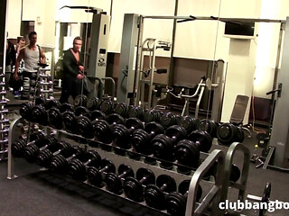 Amateur Fitness Guys Arm Wrestle in the Gym