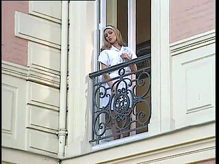 Naughty Nurse with Big Tits Gets Fucked by Patient on Couch - Blonde Beauty Blowjob Action!