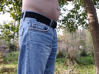 Jerking off outdoors, horny again in nature