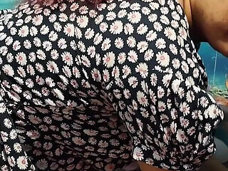 Vaishnavy Pee and Wash in Nighty Bathroom Scene