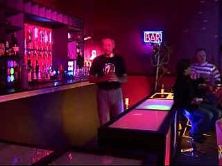MILF strip club rewards customers with hot blonde and brunette anal action