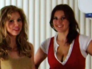 A sizzling game of strip basketball with two gorgeous girls