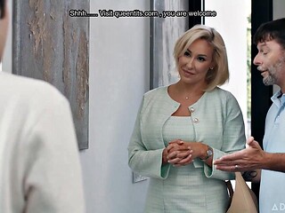 Stepmom Chats with Daddy While Secretly Getting Fucked