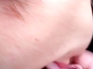 French babe deepthroats and swallows cum