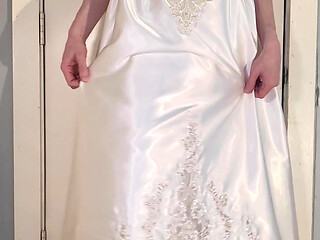 Vintage liquid satin wedding dress