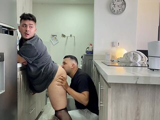 Young Man In Stockings Gets Her Boypussy Creampied By Her Fit Roomie