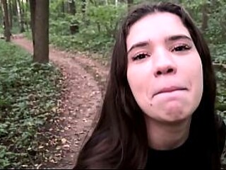 Extreme sex in the forest: with a young girl with big breasts.