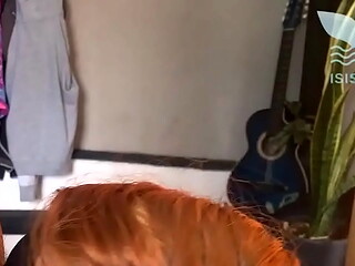 My wife'_s friend sneaks me onto the Airbnb couch while she'_s away and sucks me off incredibly.